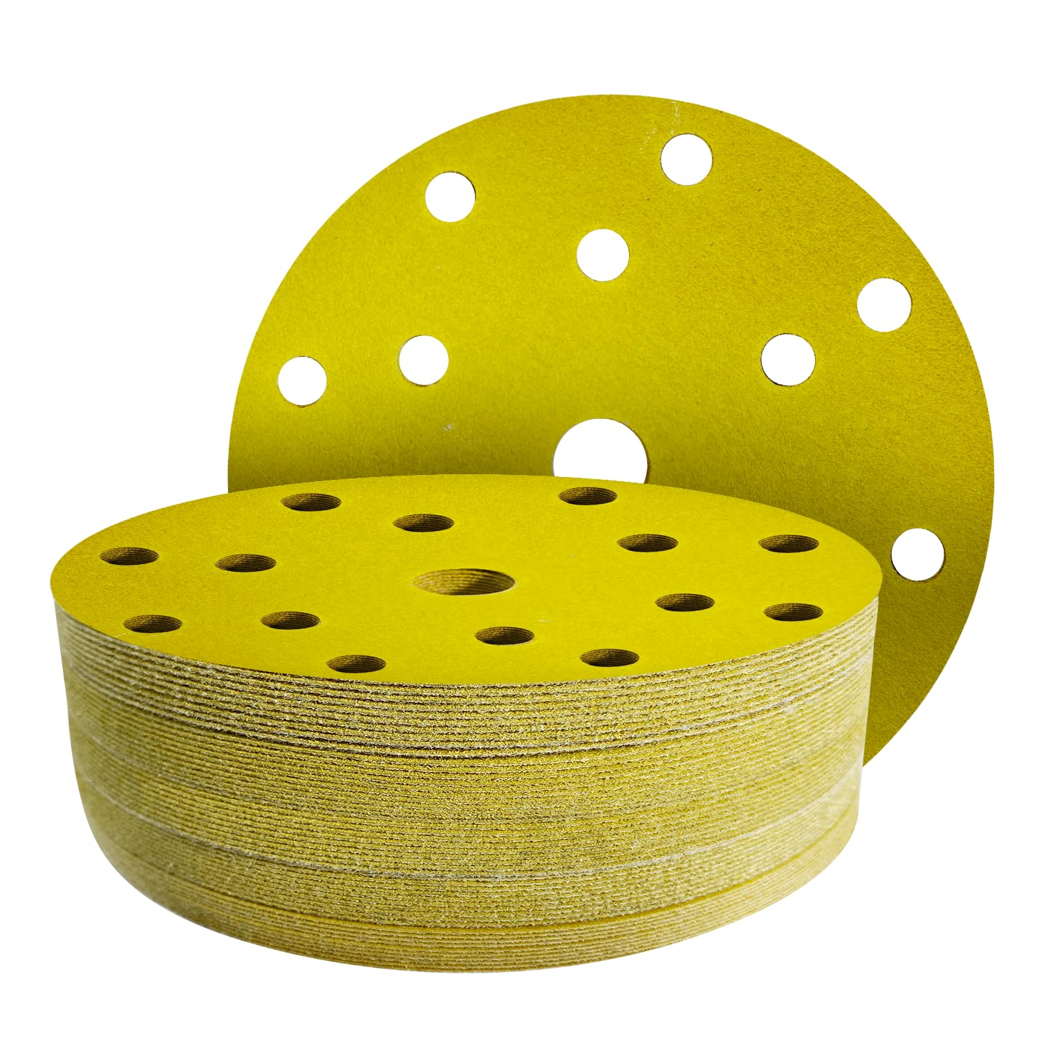 70 Piezas Discos de Lija 150mm | Granos 600 | 15 Agujeros | Compatible con Lijadoras Orbitales/Excéntricas