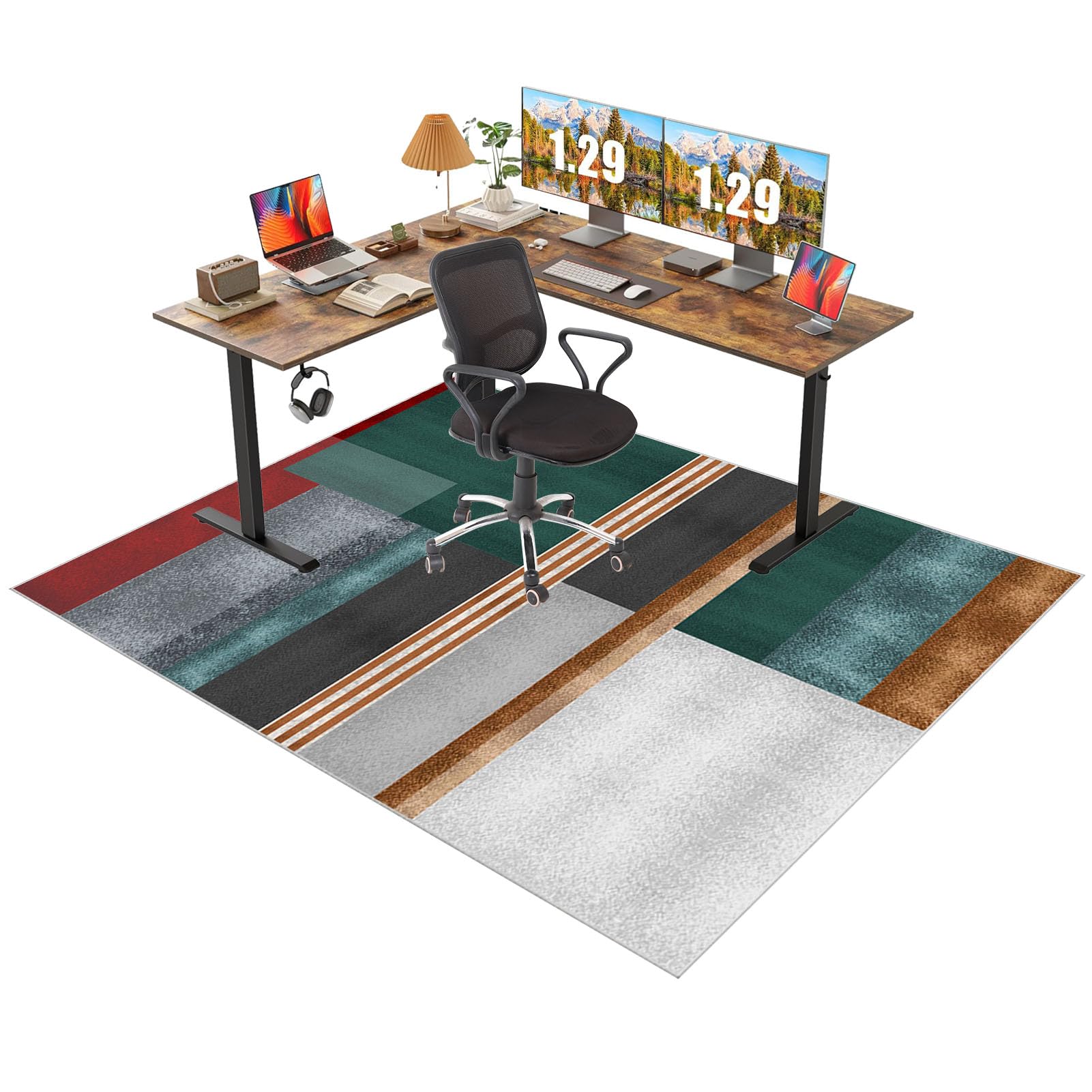 Bürostuhl Unterlage Gaming Bodenschutzmatte für Hartböden Computer Gamer Teppiche Schutzmatte für Teppichböden rutschfest Kratzfest Schreibtischstuhl Unterlage für Laminat und Parkett 120 x 140 cm