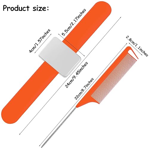 Vista 15 de WILLBOND Alfiler magnético para coser muñeca con 3 piezas de acero inoxidable, peine de cola de rata, peine de cola de rata, pinzas para el cabello