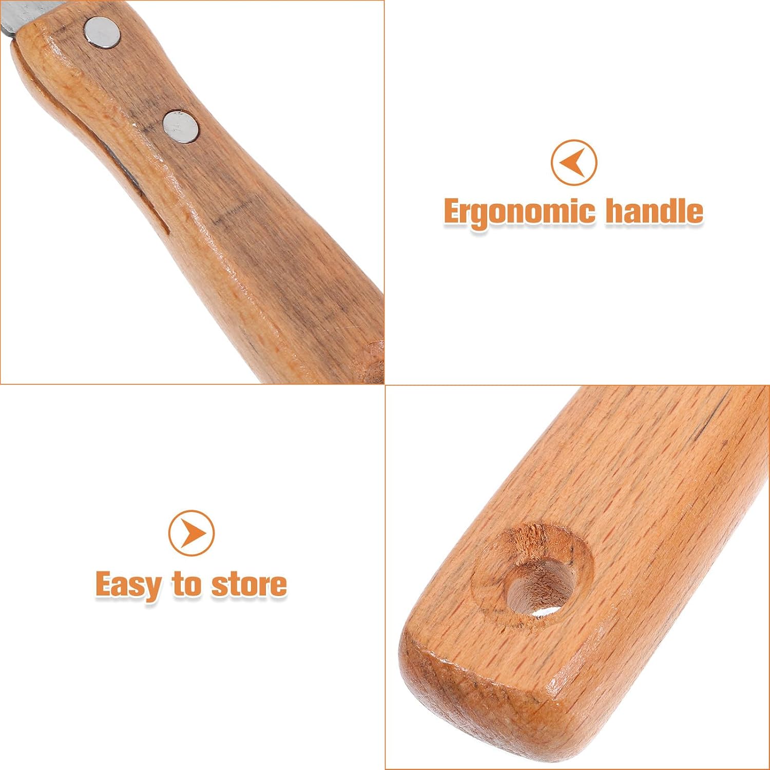 Bark Spud Comfortable Grip Debarking Hand Tool Stainless Steel with Wooden Ergonomic Handle Bark Removal Tool for Garden and Yard Tree Trunks for Fruit Trees