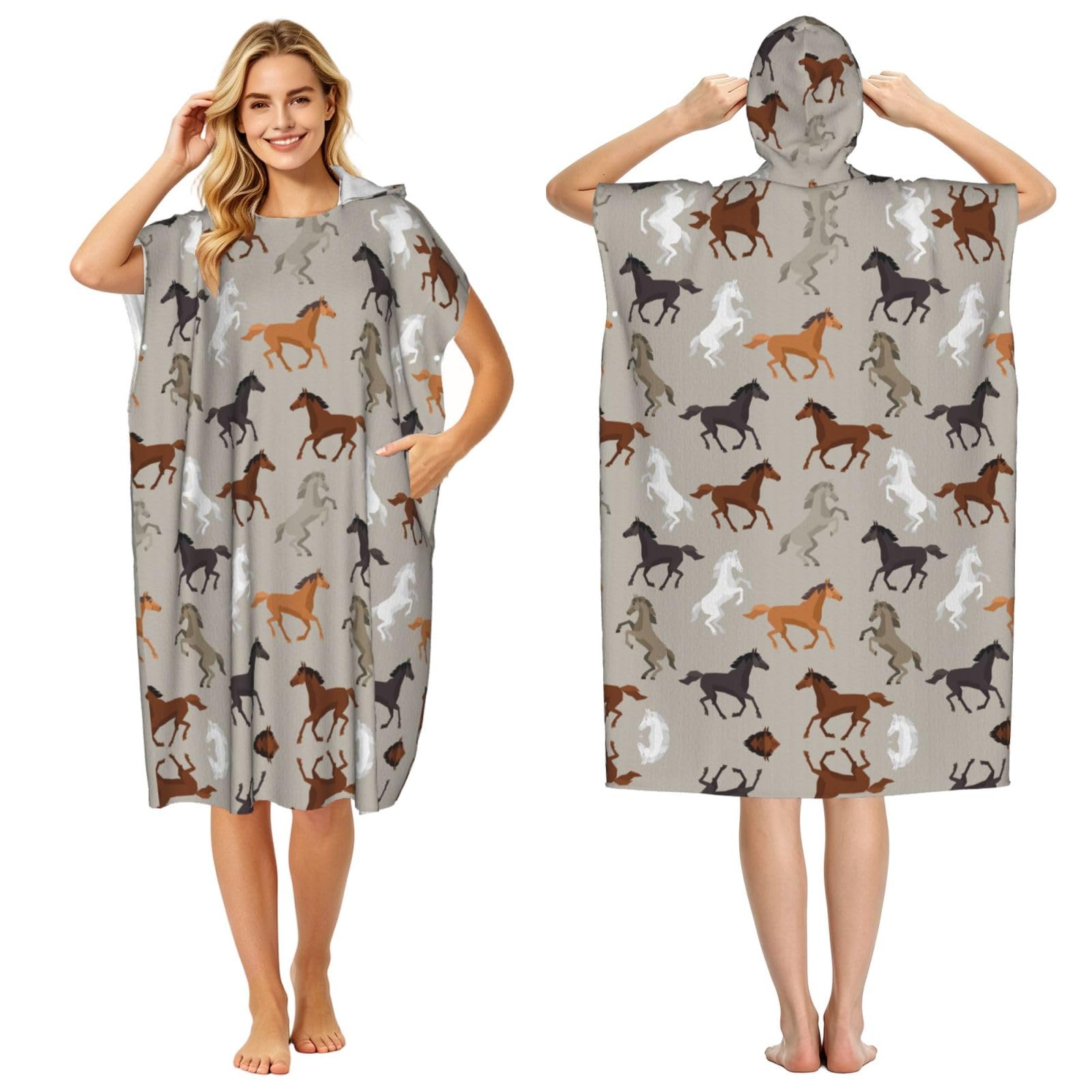 Peignoir à capuche anti coup de froid poncho éponge piscine plage