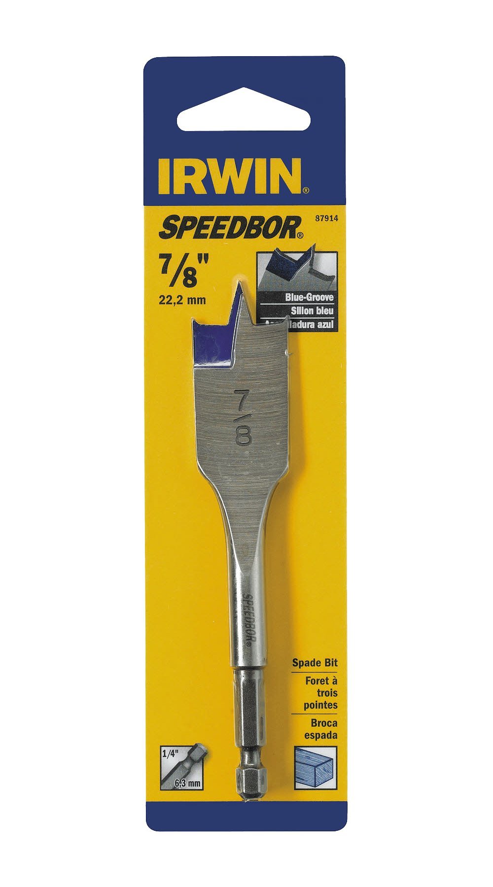 IRWINIRWIN SPEEDBOR Spade Wood Drill Bit 7/8"X 4" (87914), Black