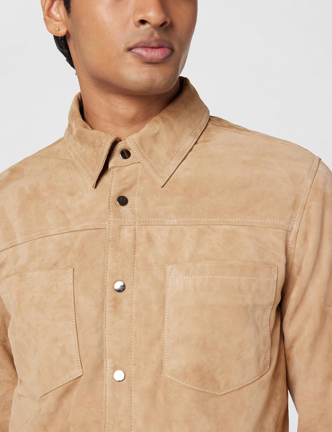 [BLANKNYC] Men's Luxury Clothing Suede Shirt Jacket, Comfortable & Stylish Shacket