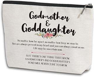 Godmother Goddaughter Gifts Makeup Bag Mothers Day Gifts for Godmother from Goddaughter Best Goddaughter Gift Ideas for Birthday Christmas Cosmetic Bag Graduation Gifts Gifts for Her