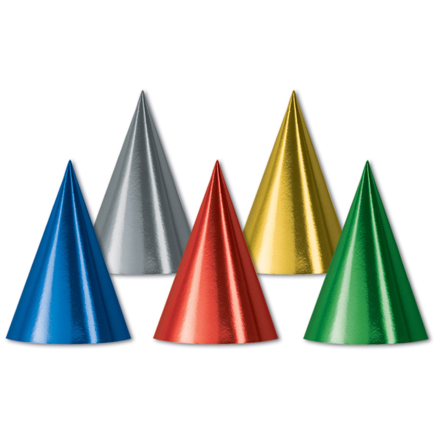 Foil Cone Hats (asstd colors) Party Accessory  (1 count)