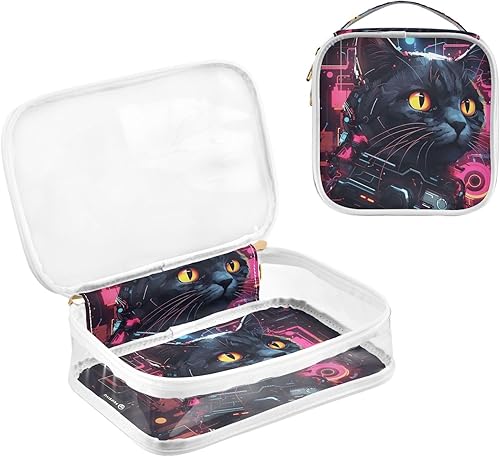 Miniatura 3 de Punk Cat Clear Toiletry Bag for Traveling,2 Pack Makeup Cosmetic Bag with Zipper,Travel Bag for Toiletries,Travel Essentials 21214475
