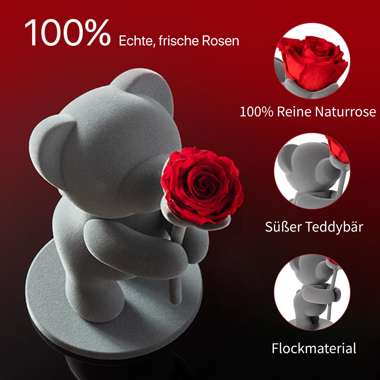 JoyFlower Blumen und hübsche teddybären retten, Ewigkeit mit echten Rosen romantischen geschenken und eleganten ehefrauen, Frauen, Valentinstag, Geburtstage, Hochzeiten, hochzeitstage