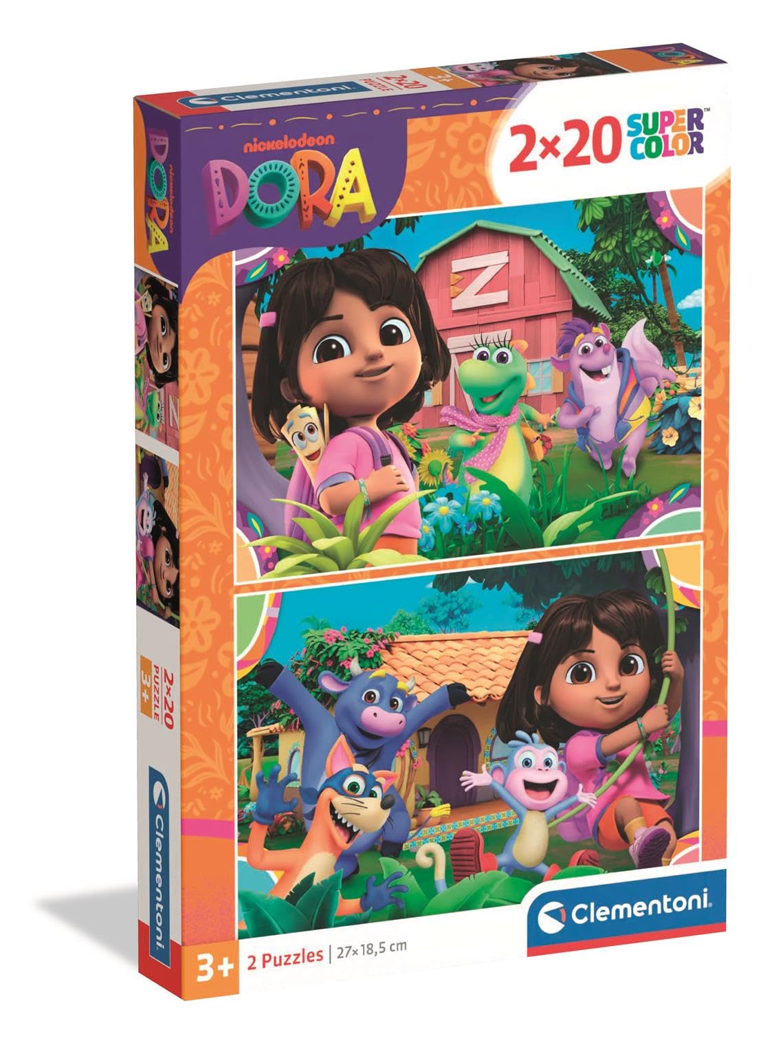 Clementoni Puzzle 40 pieces 2x20, Dora the Explorer, Puzzle for Kids 3+ Years, Made in Italy, 24827
