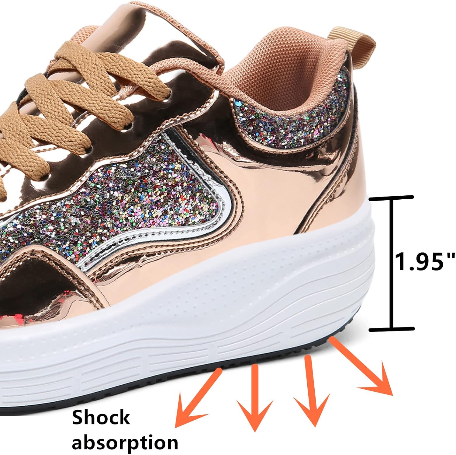 kkdom Women's Walking Shoes Breathable Mesh Comfort Lightweight Wedge...  - Bild 20 von 35