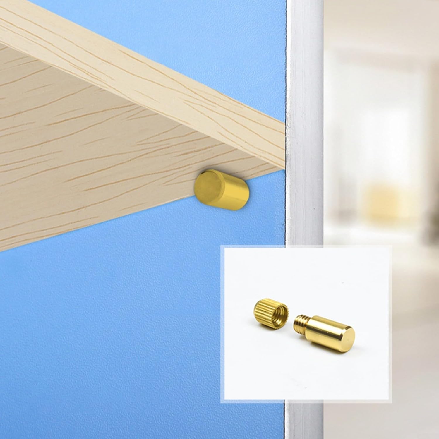5Pcs Shelf Support Pegs, 5Pcs Shelf Support Studs Pegs Pins 8-9mm Cabinet Bracket Gold, Shelf Support for Bookshelf Kitchen Cabinet Shelf Pegs(8mm)
