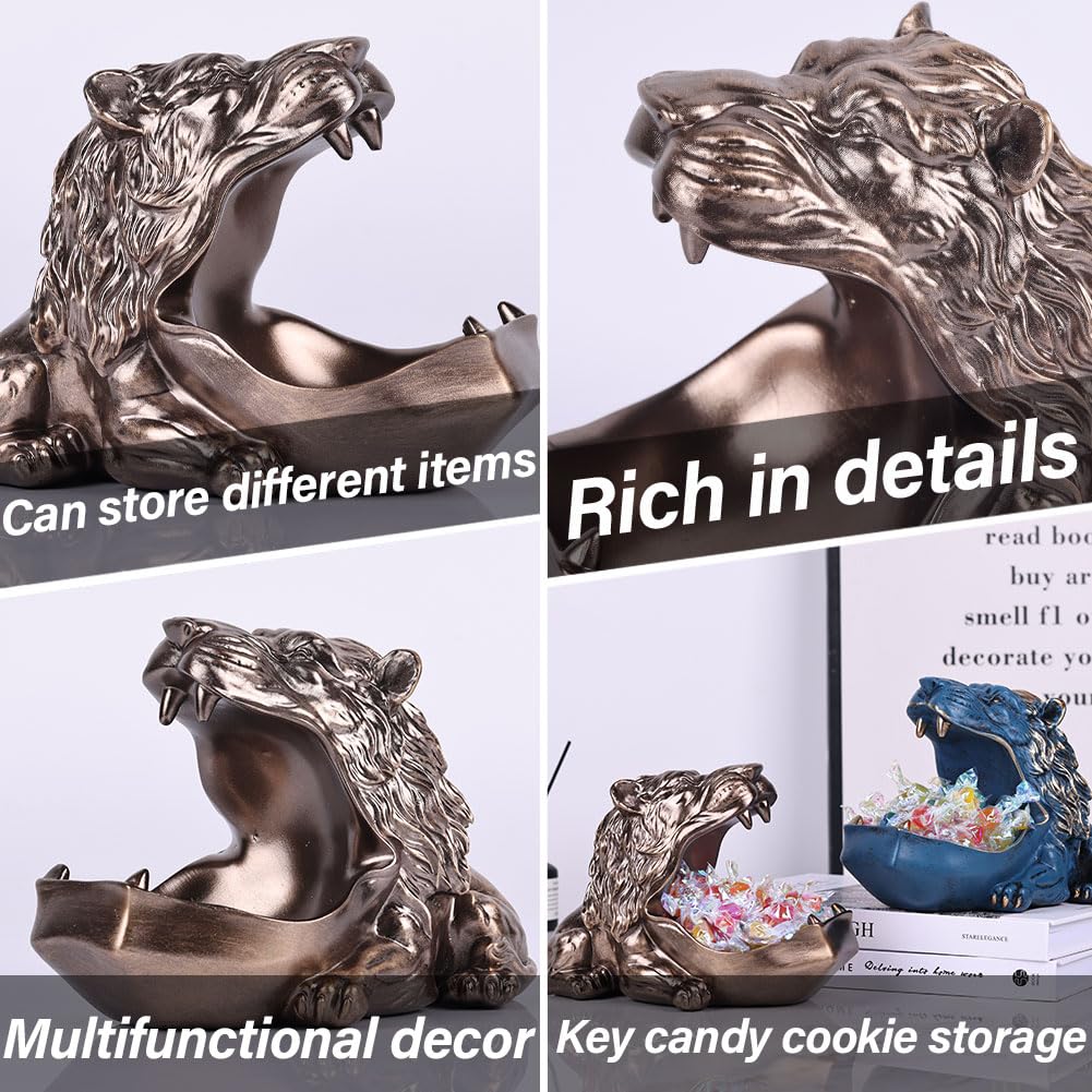 Amazon.co.jp: QIANLING 樹脂ライオン彫刻キャンディディッシュ