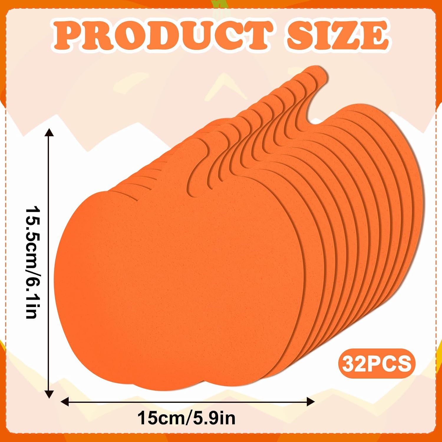 JULBEAR 32 Pcs 6.1 Inches Large Halloween Foam Pumpkins Craft Kit