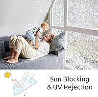 Vista 7 de Privacidad ventana película decorativa para ventana película estática cling window film Rabbitgoo sin pegamento