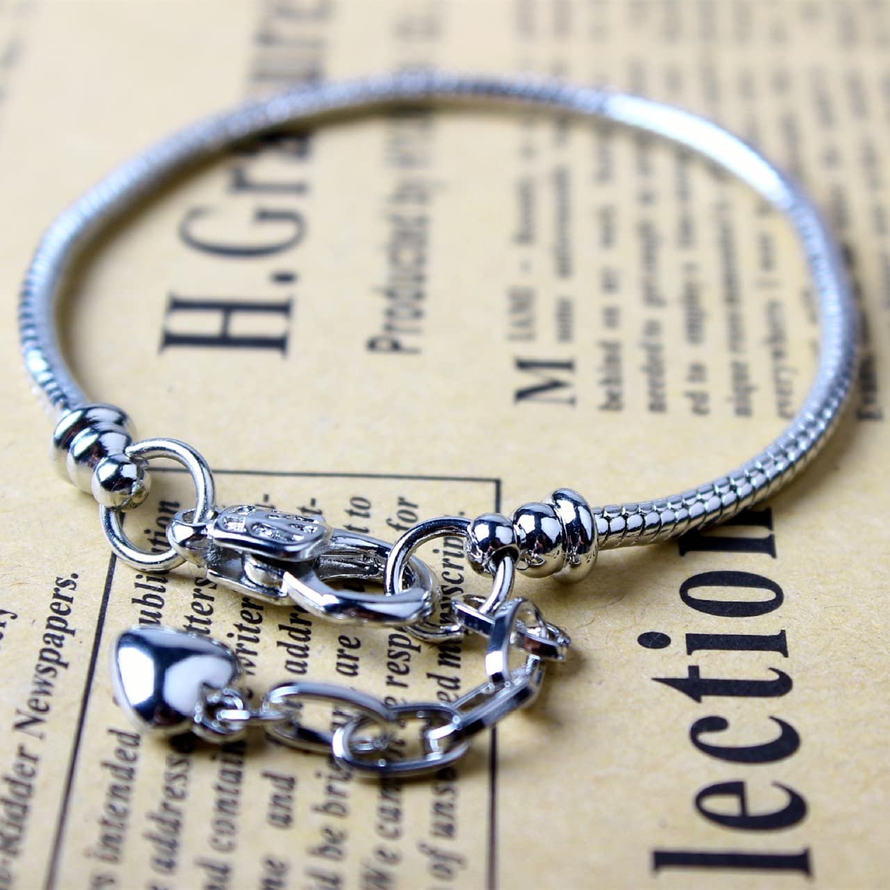 ATE Charm Pulsera Cadena de Serpiente con Broche de Langosta en Tamaño 16/18/20cm B04 (18)