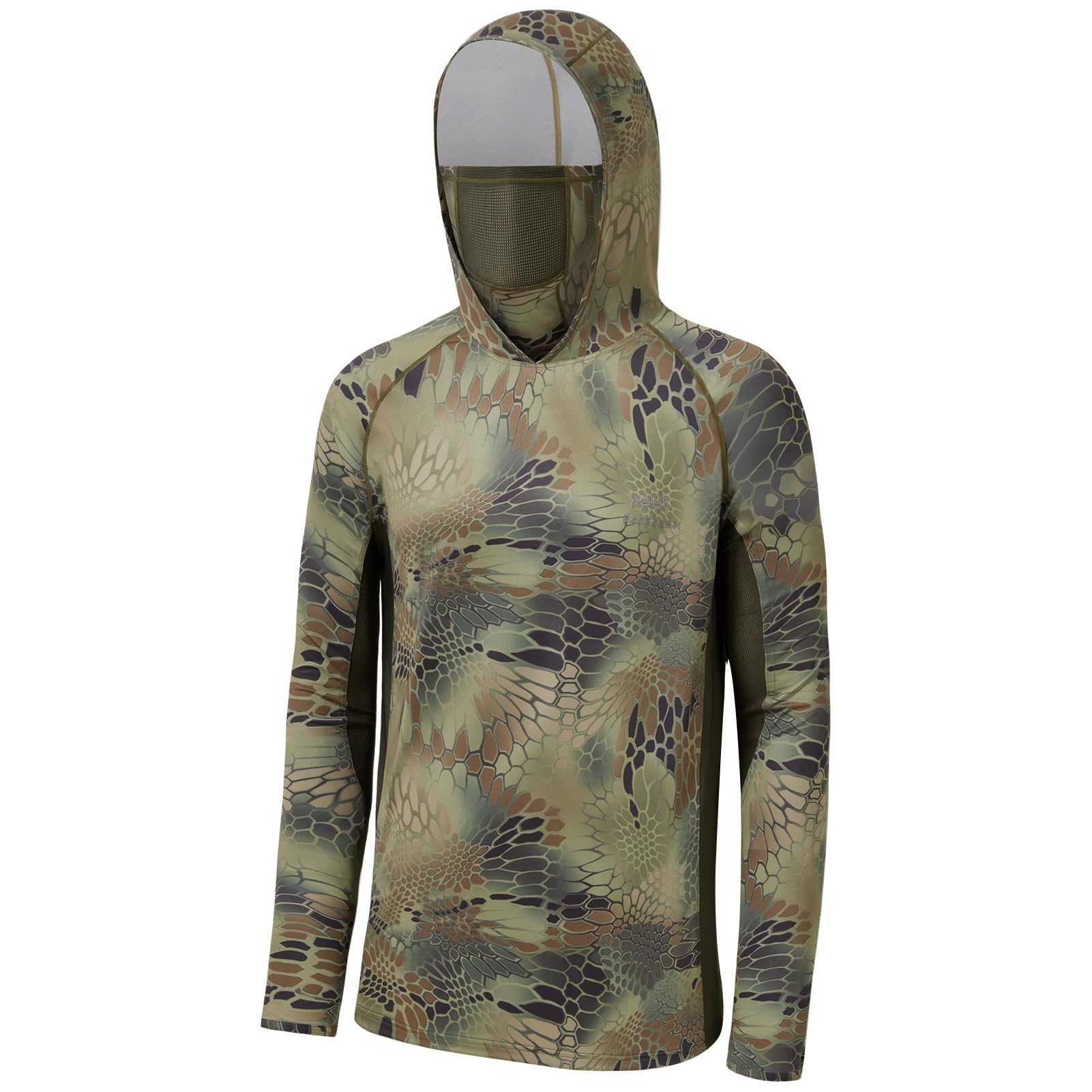BASSDASH Men's UPF 50+ Camo Long Sleeve Hunting Fishing Hoodie Shirt