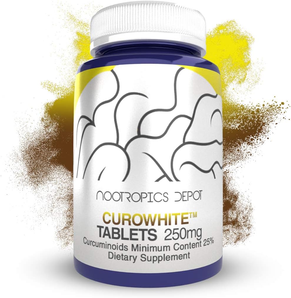 Nootropics Depot CuroWhite Curcumin Extract Tablets | 250mg (180 Count)