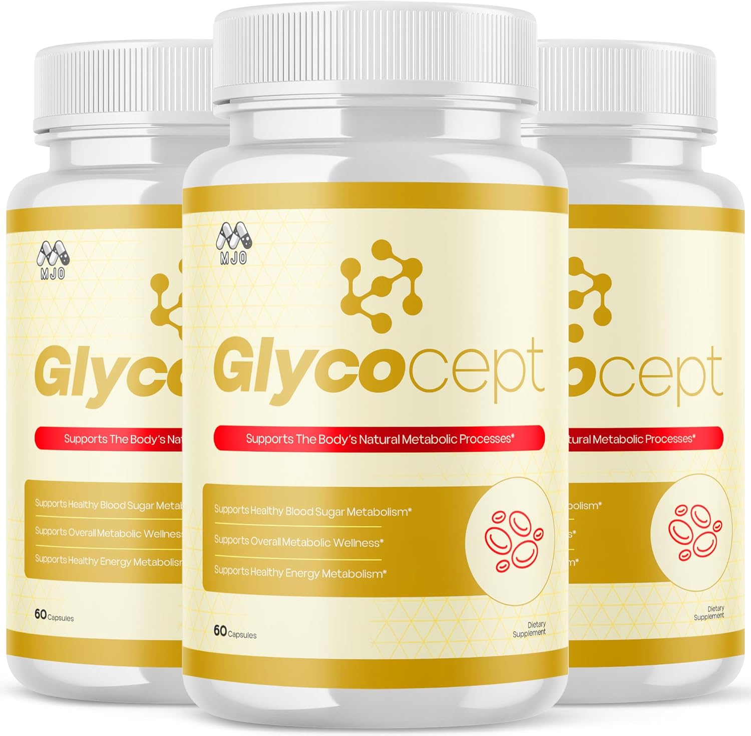 (3 Pack) Glycocept Capsules, Official Glycocept Pills with All Natural Ingredients, Advanced Capsules Health and Wellness Vitamin Supplement for Maximum Strength Multivitamin Supports (180 Capsules)