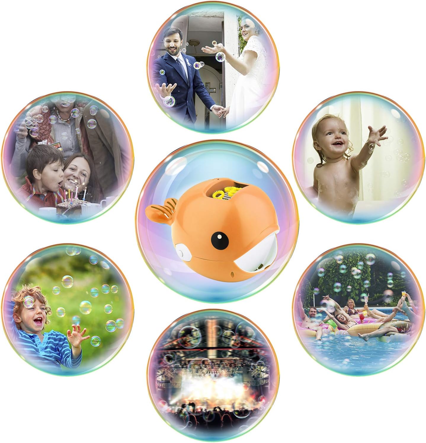 Balnore Bubble Machine,Automatic Bubble Maker 2000+ Bubble Blower for Kids,Easy to Use for Parties Wedding Baby Showers Indoor/Outdoor