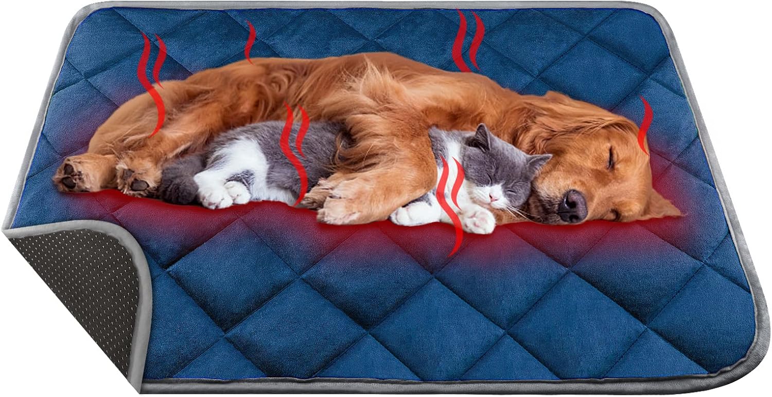 ORIMIO SelfHeating Dog Blanket, Cat Mat 90x60cm, Washable Warming Mat