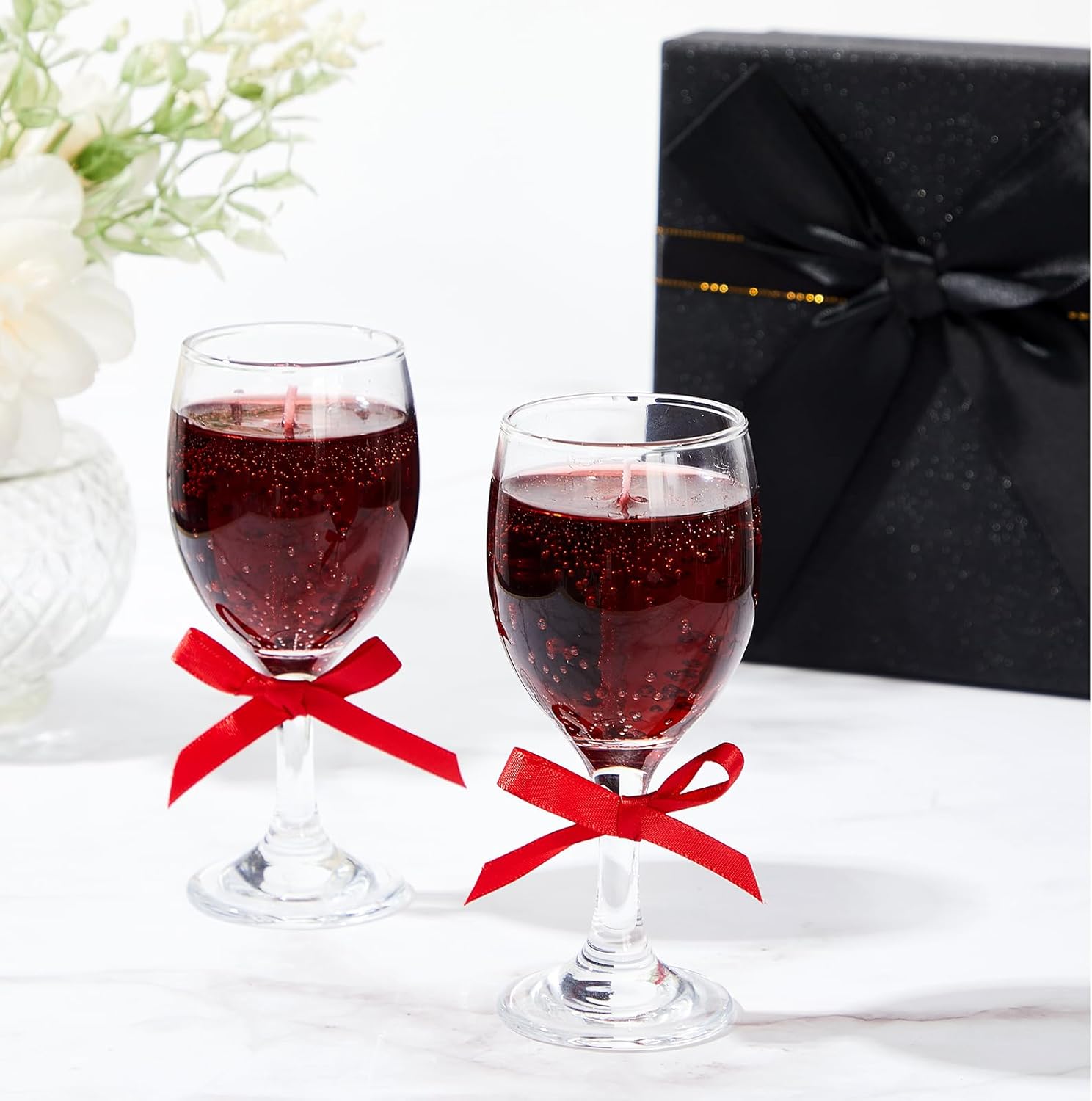 MTLEE 2 Pcs Wine Gel Candle in Glass Scented Valentine's Day Gifts Decorative Margarita Cocktail Food Shaped Candles with Gift Box for Valentine's Day Home Wedding Holiday - Image 4