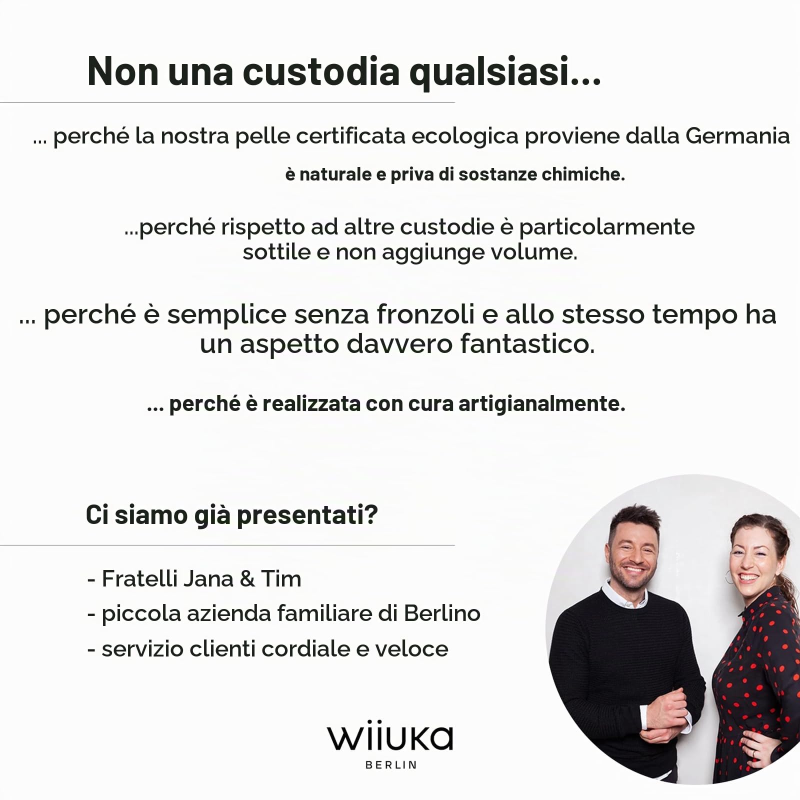 WIIUKA Custodia per iPhone Air, pelle tedesca, in pelle extra sottile, Premium Case, Qi, skiin More, Vintage Cognac