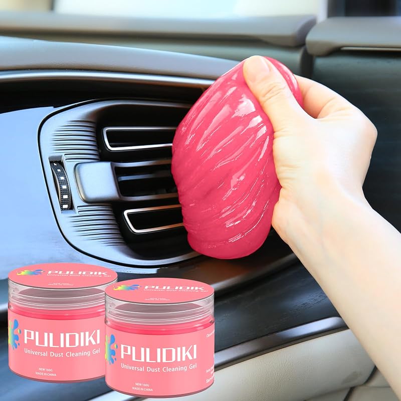 Gel de limpeza automotiva PULIDIKI para frestas e detalhamento, rosa, kit com 2 unidades