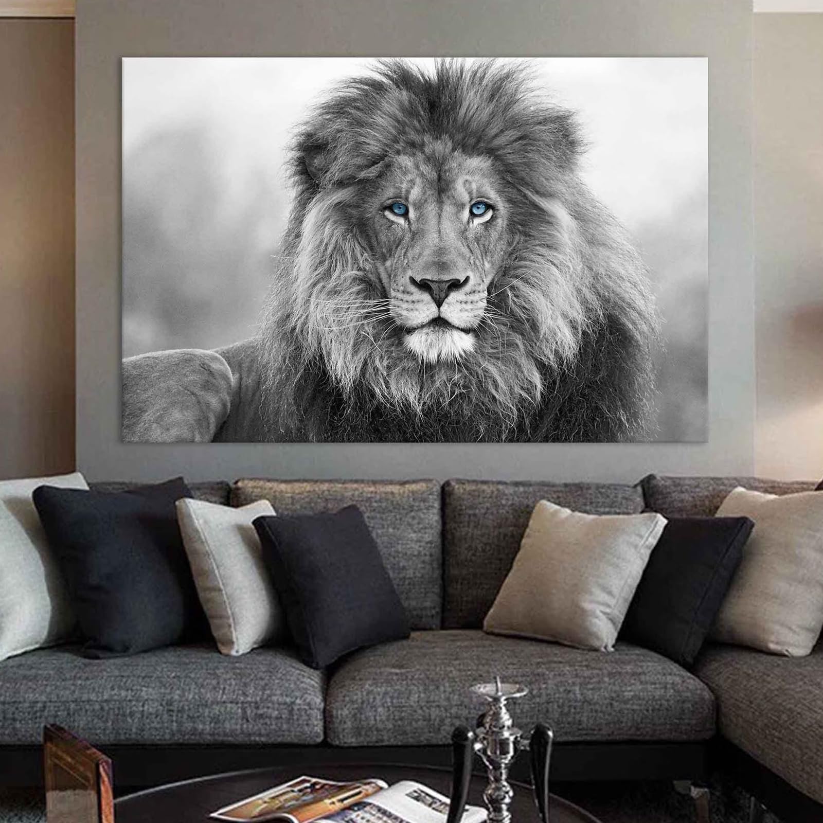 Majestic Lion Canvas Wall Art By Leon Devenice