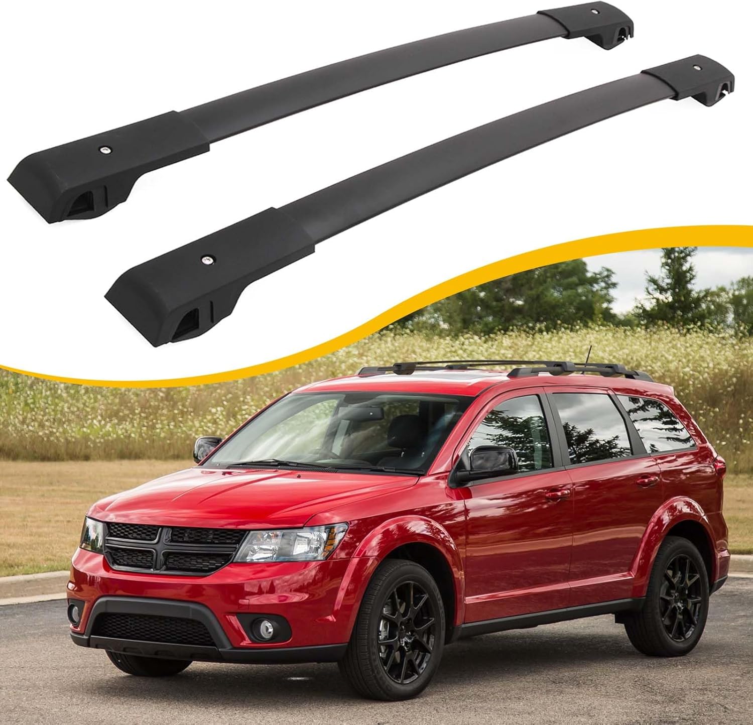 Cross Bars Roof Rack Fit for Dodge JUCV Journey 2009 2010 2011 2012 2013 2014 2015 2016 2017 2018 2019 2020 Luggage Rack Crossbar Cargo Carrier with Side Rails