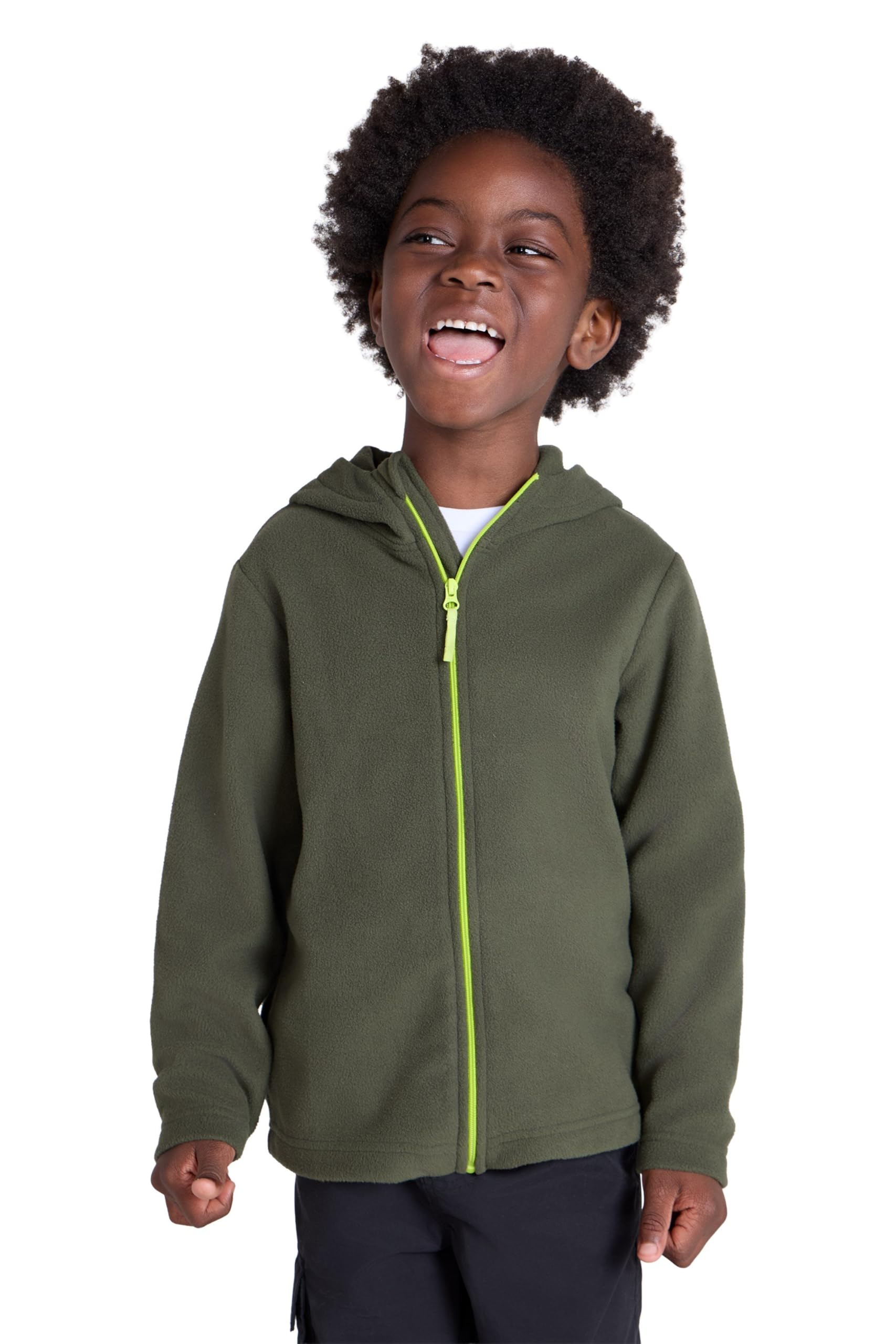 Mountain Warehouse Camber Kids Microfleece Hoodie - Breathable, Lightweight, Anti-Pill & Quick Dry Pullover for Boys & Girls - For Spring Summer & Walking Khaki Teen Size 13 Years