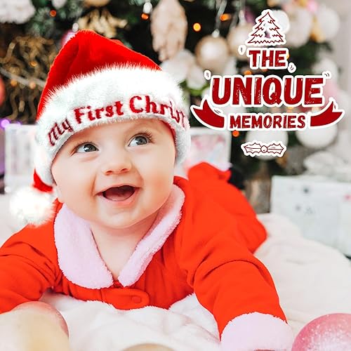 Miniatura 4 de Maforts Sombrero de Papá Noel, sombrero de Navidad, sombrero de Navidad para adultos, niños, recién nacidos, sombrero de Papá Noel, mujeres,