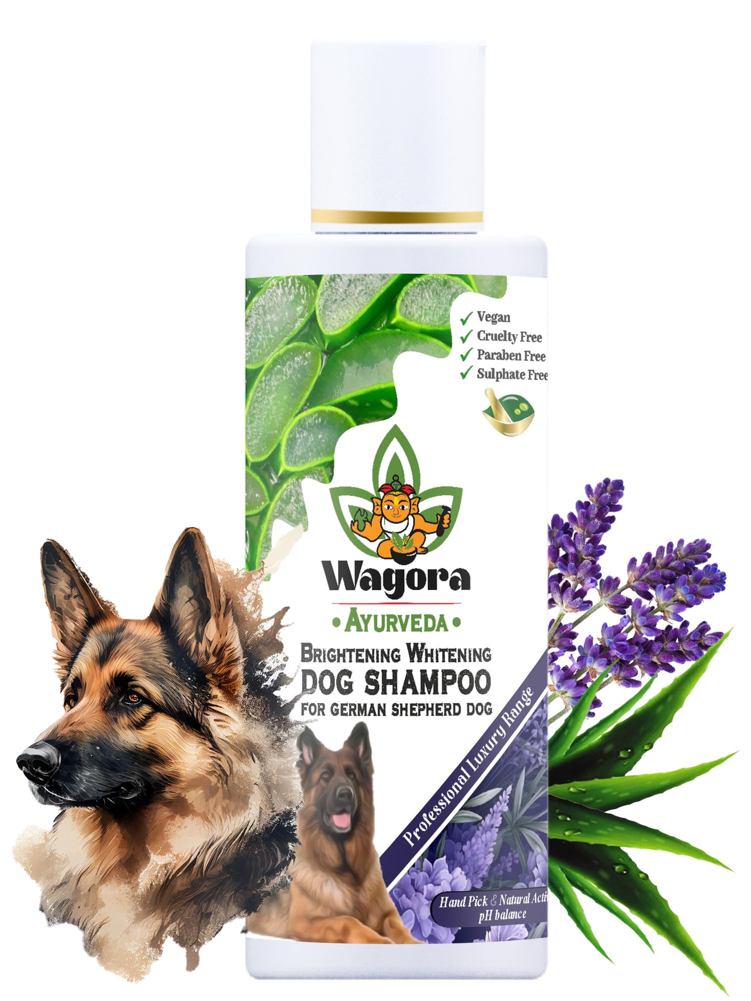 Wagora Ayurveda Brightening Whitening Dog Shampoo for German Shepherd Dog for Conditioned, Soft, Smooth Coat & Hair Conditioning | Naturally Pet Shampoo Shiny and Soft Fur for Puppies and Dogs - 100M (B0CRD6L6CQ) Amazon Price History, Amazon Price Tracker