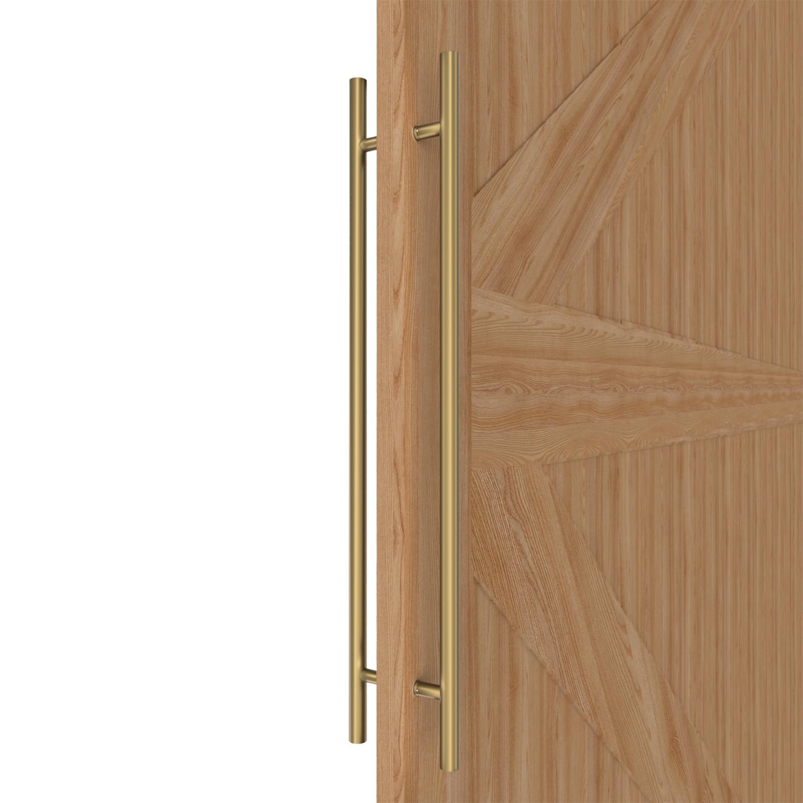 LVYIHAN Round Gold Barn Door Handles 30/60/90/120/150 Cm, Pull Push Long French Door Handle Double Sided, Large Front Exterior Shower Door Pull Handles