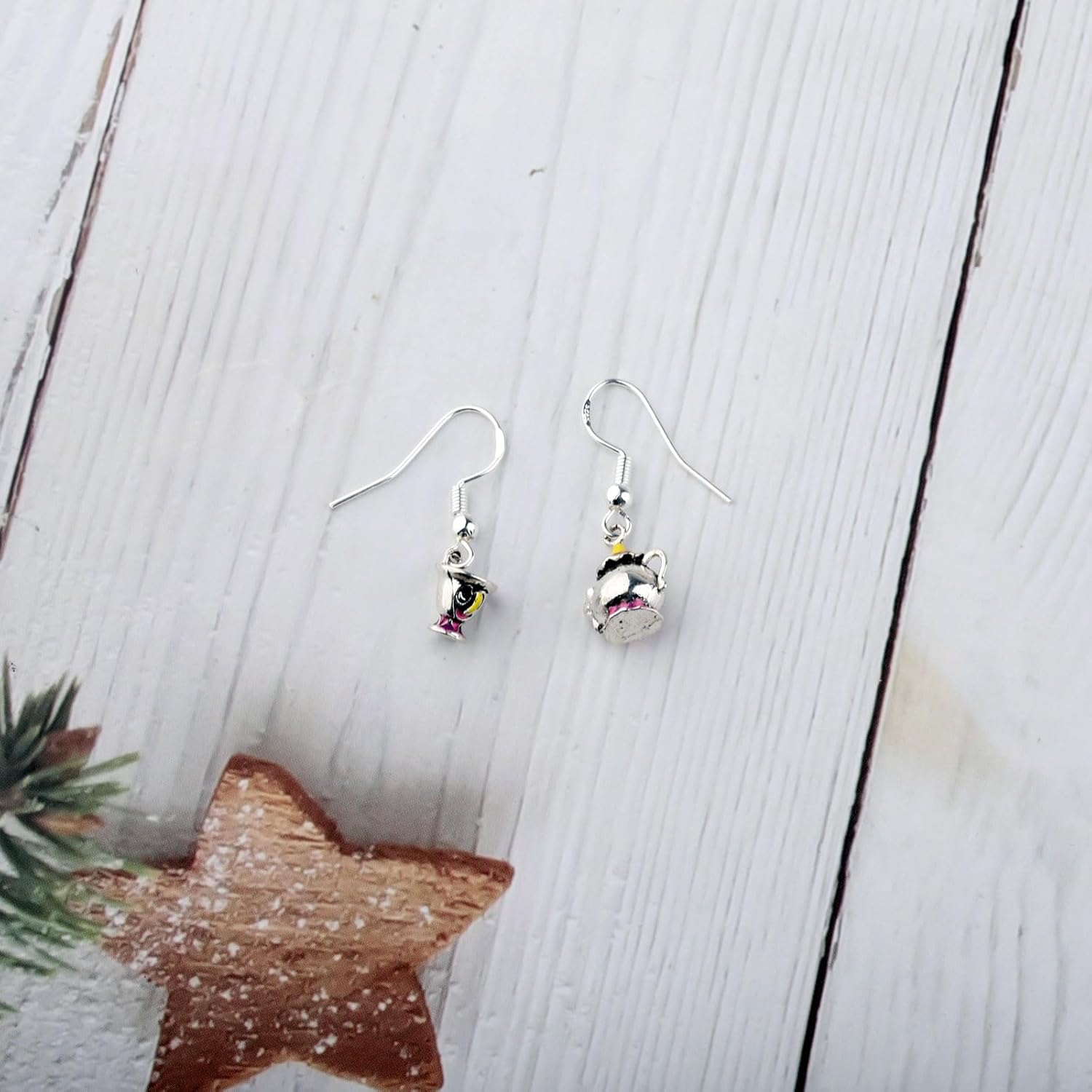 CENWA Chip and Mrs. Potts Cartoon Animal Earrings Gift for Movie Fan - Image 5