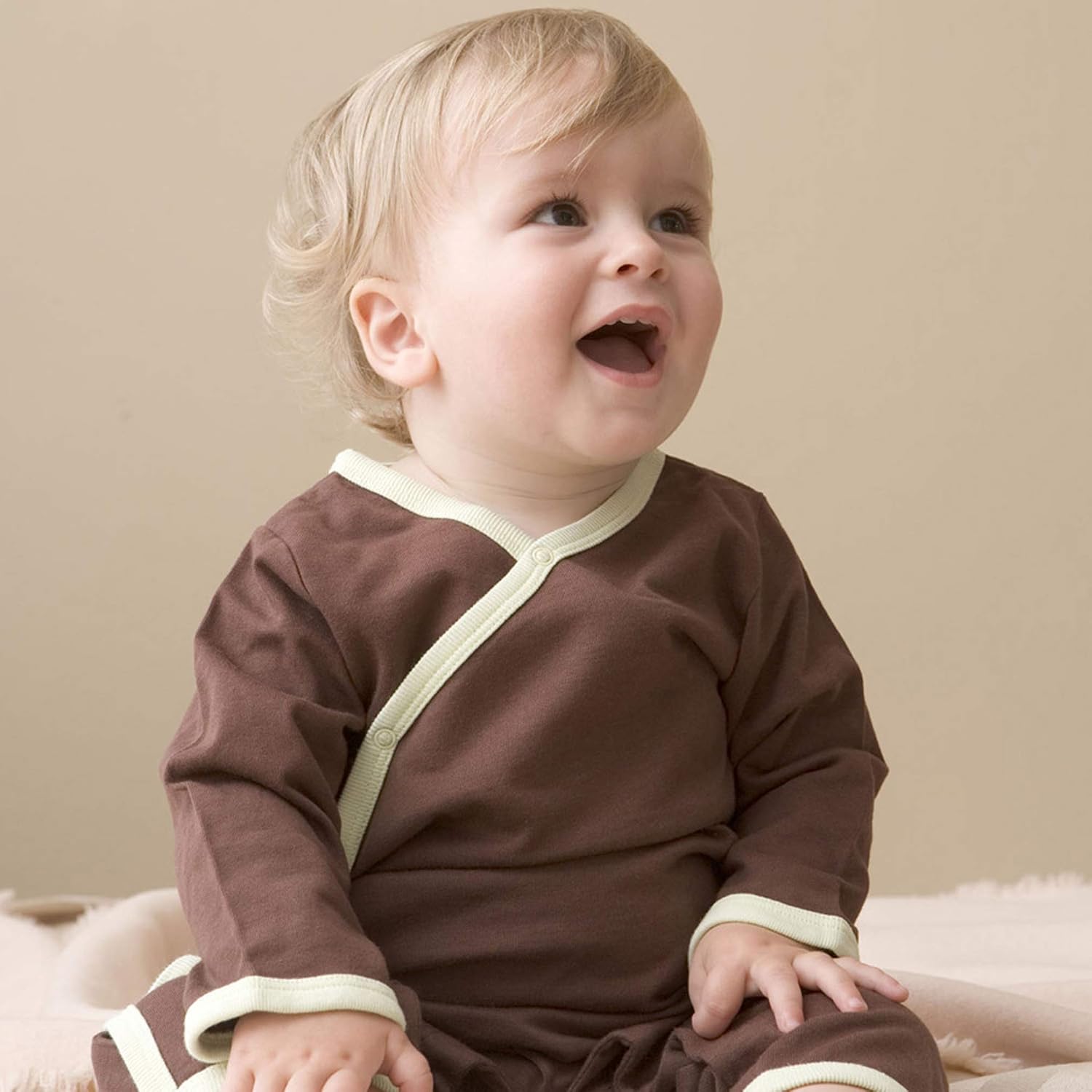Babysoy Newborn Baby Infant Unisex Kimono Side Snap Long Sleeve Onepiece Romper Coverall image 2