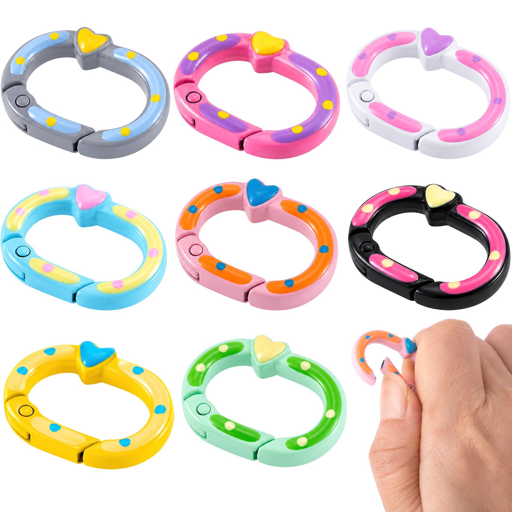Oval Spring Ring Clips, Metal Keyring Purse Clip