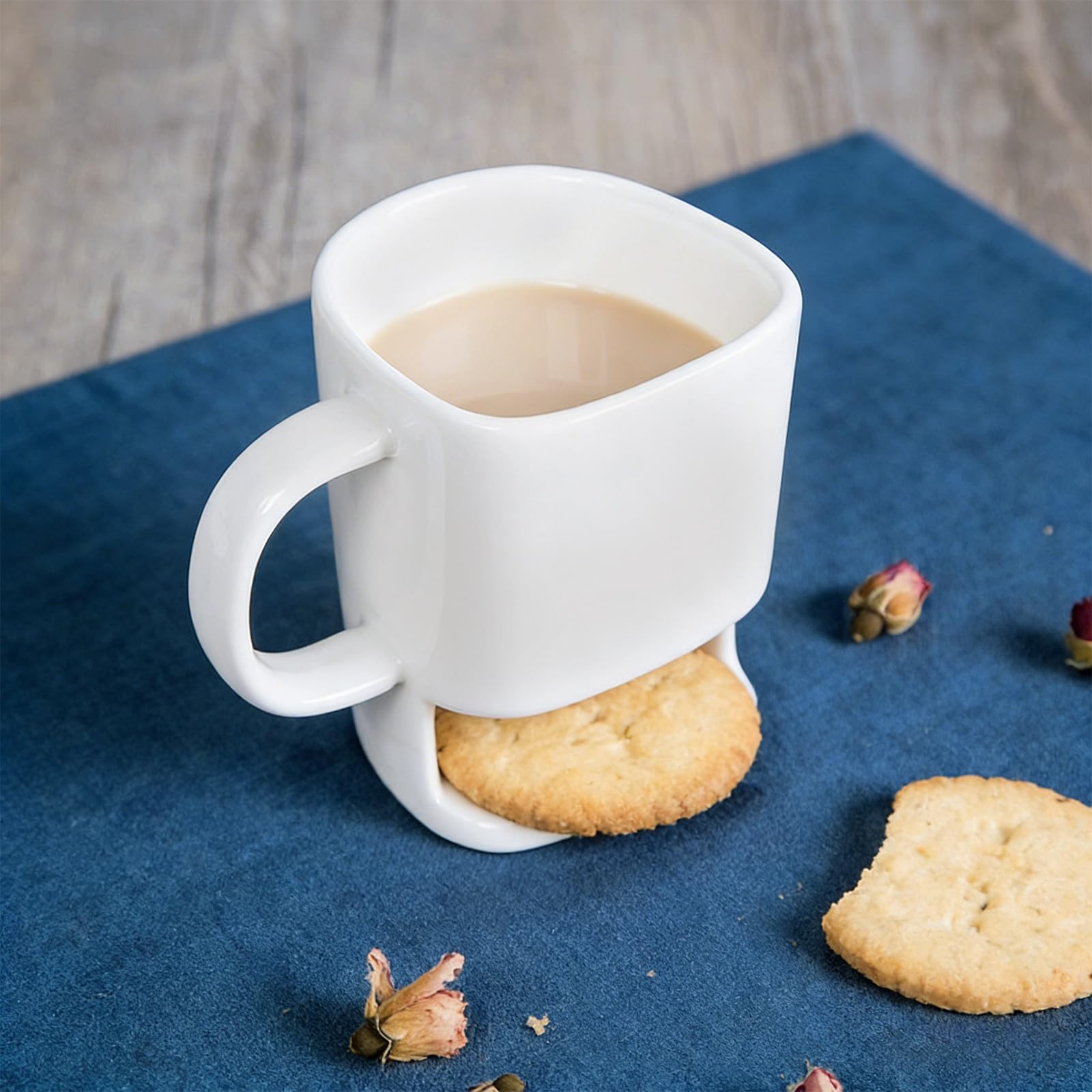 BESPORTBLE 2er-Set Keramikbecher mit Fach – 225 ml Frühstücksmilchbecher mit Kekshalter – Kaffeebecher für Feste und Weihnachten