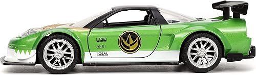 Miniatura 3 de Jada Toys Power Rangers 1:32 2002 Honda NSX Type-R Japan Spec - Auto fundido a presión con figura de Ranger verde de 1.65 pulgadas, juguetes para