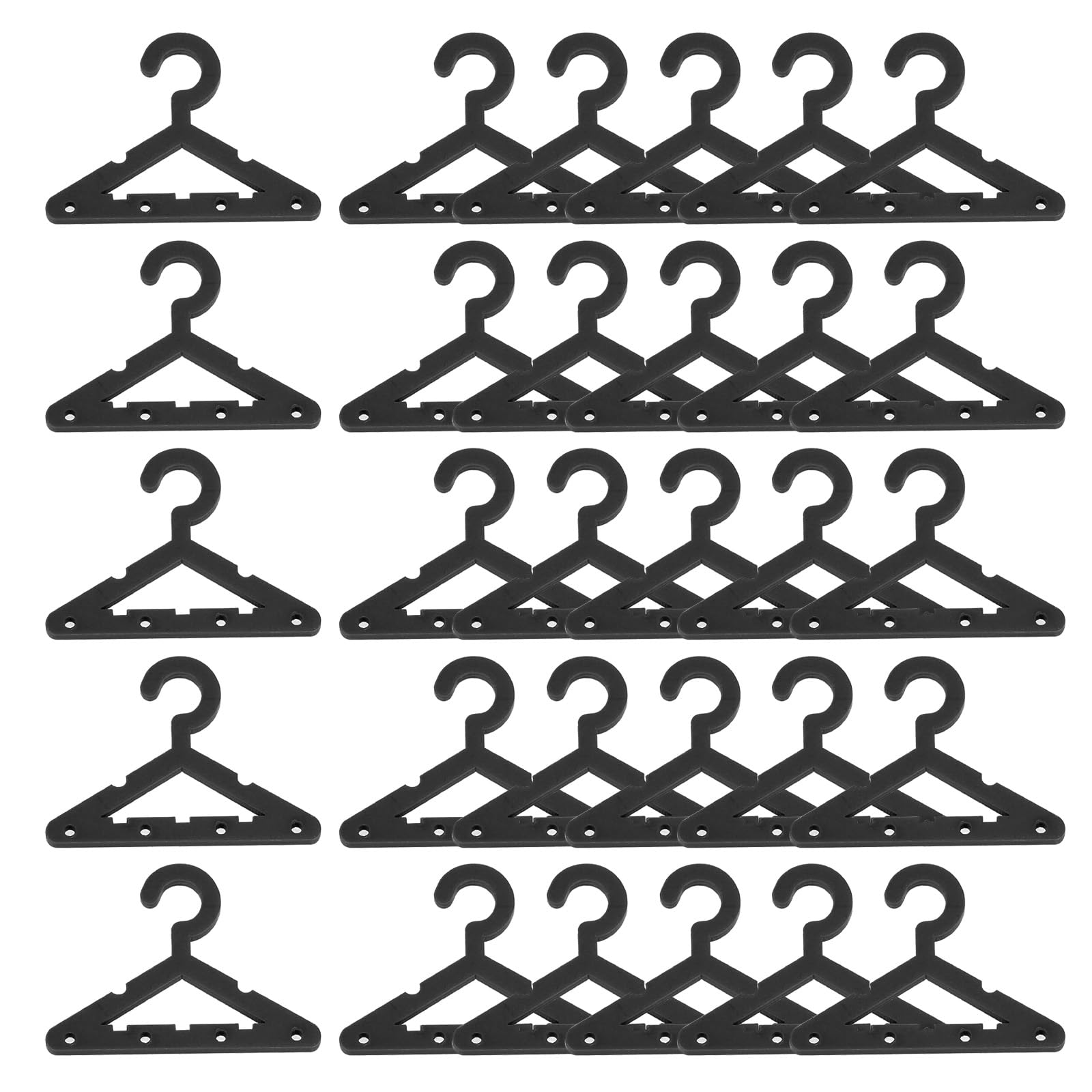 PATIKIL 30pcs Clothes Hanger Earring Holder, Mini Acrylic Coat Hangers Earring Hangers Hanger Rack Small for Earring Holder Organizer Stand Studs, Black