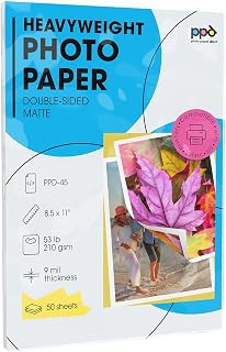 PPD 50 Sheets 8.5x11" Double Sided Printable Paper Premium Inkjet