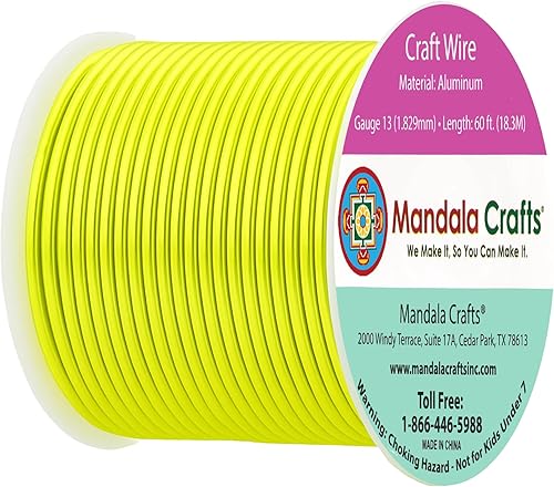 Vista 873 de Mandala Crafts Alambre de aluminio anodizado de calibre 8 para hacer joyas, alambre neutro flexible de color de 128 pies, flexible y flexible