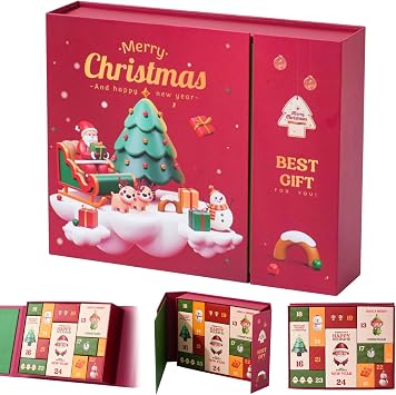 DIY Advent Calendar Empty Boxes, 12 Days Christmas Countdown Calendar to Fill Yourself, Reusable Cardboard Gift Boxes for Holiday Decor, Family Activities, Kids & Adults 2025 A