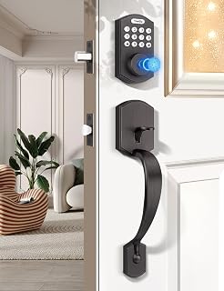 Tinewa Smart Locks for Front Door - Oil Rubbed Bronze Keyless Entry Door Lock with Handle Set, Electronic Digital Keypad D Price In India