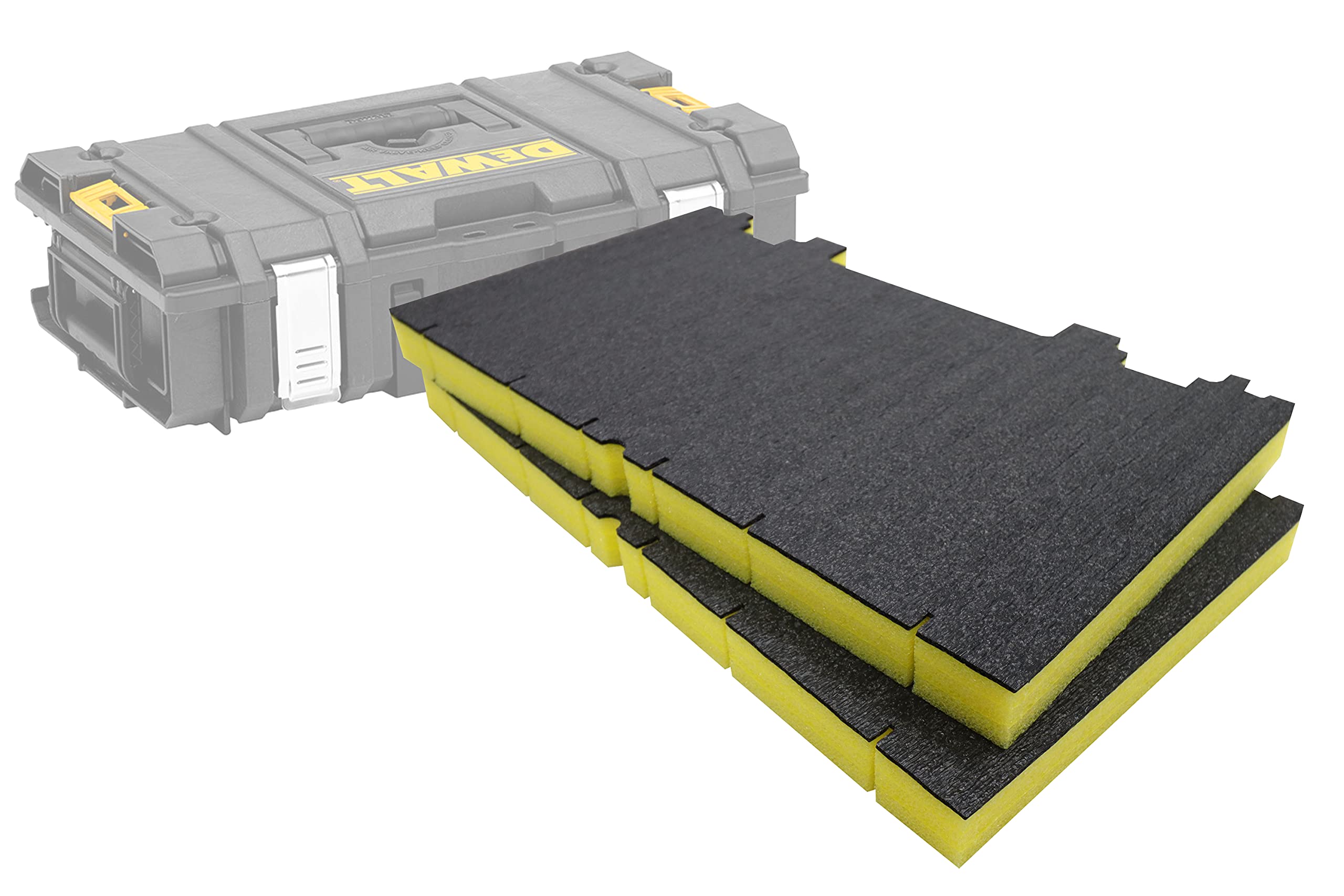 Shadow Foam Inserts – Toughsystem DS150 Insert [Yellow 30mm Twin Pack] Customisable Foam for DeWalt Toughsystem Toolboxes | Ideal for Lean, 5S, Kaizen & Custom Organisers
