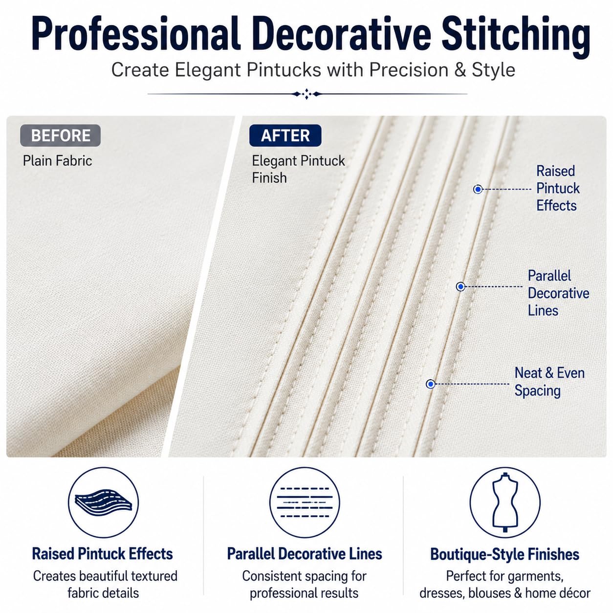 Twin Needles & Pintuck Foot Combo - Sewing Machine Accessories -6