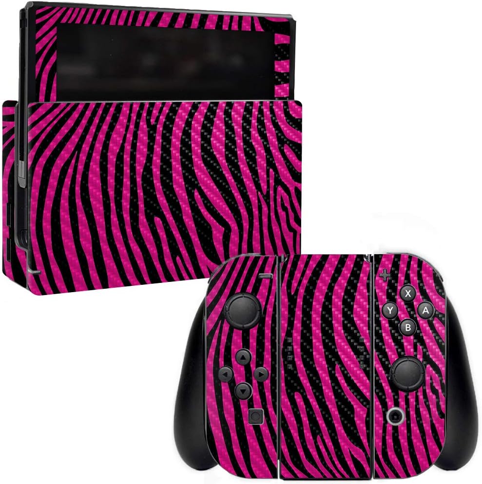 MightySkins Carbon Fiber Skin for Nintendo Switch - Cow Print | Protective, Durable Textured Carbon Fiber Finish | Easy to Apply, Remove, and Change Styles | Made in The USA