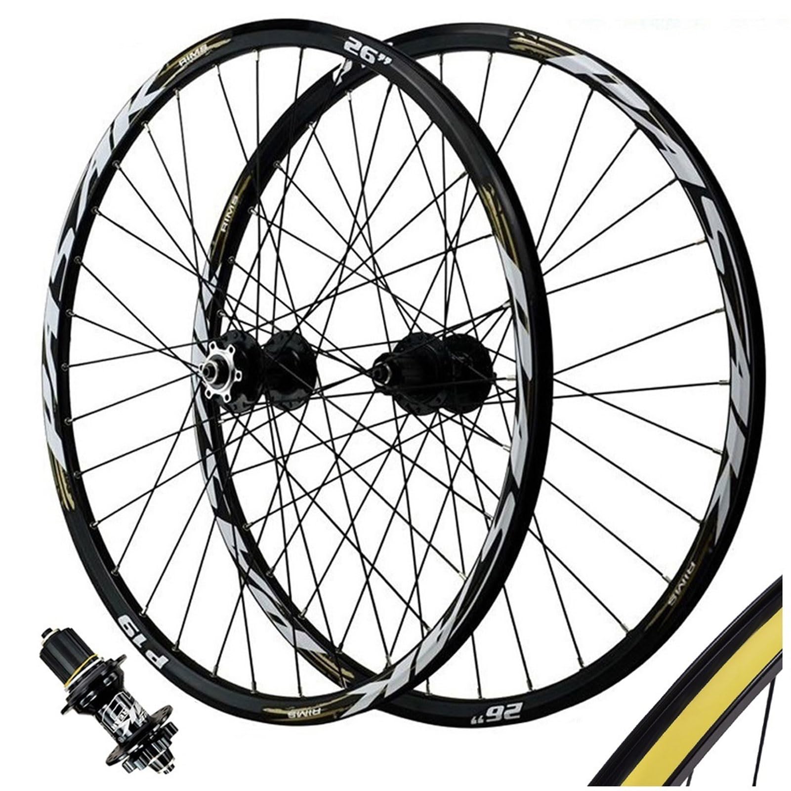 Set di ruote posteriori per mountain bike da 26 pollici 27,5" 29 er, cerchi in lega di alluminio QR 9 mm ruote freno a disco 32H bicicletta per 7-12 velocità