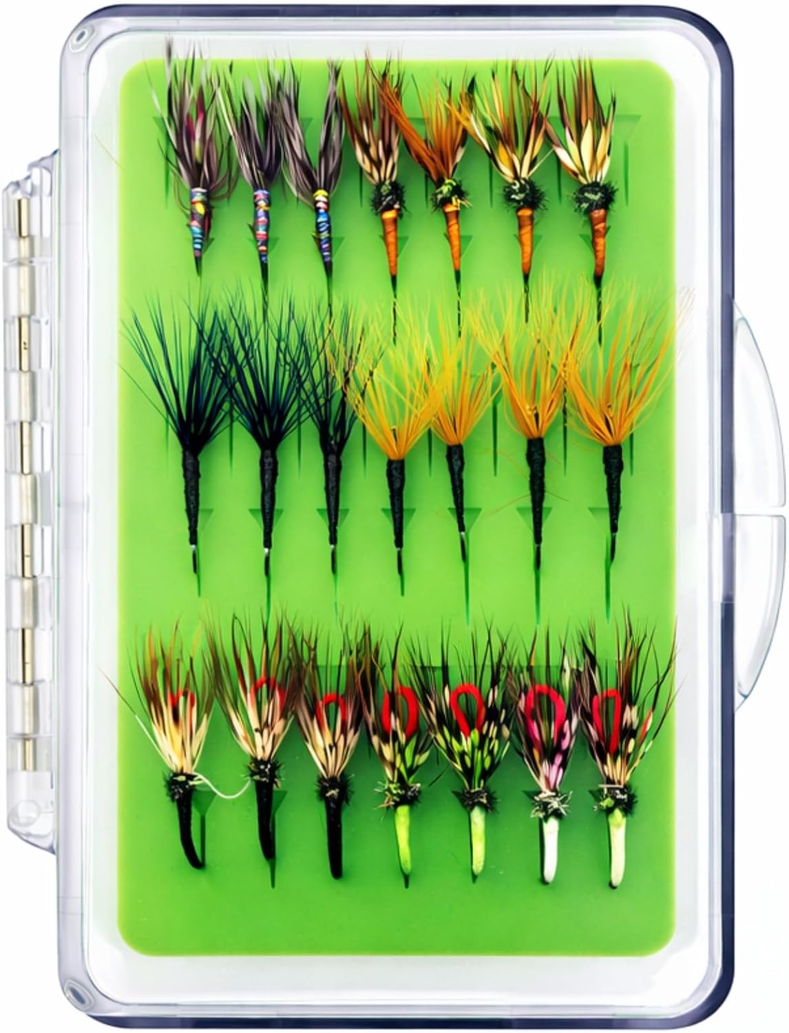 Tenkara Flies Assortment – 21PCS Barbless Dry & Wet Flies, Hand-Tied, Size #12 for Trout