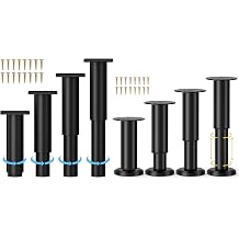 Wlrrcwdttc 4 Pcs Metal Adjustable Furniture Legs 5.12-9.45 inch + 4 Pcs Metal Adjustable Furniture Legs 4.72-7.87 inch for Cabinet/Sofa/Bed/Chair/Couch/Dresser/Table, Legs for Furniture Set of 8