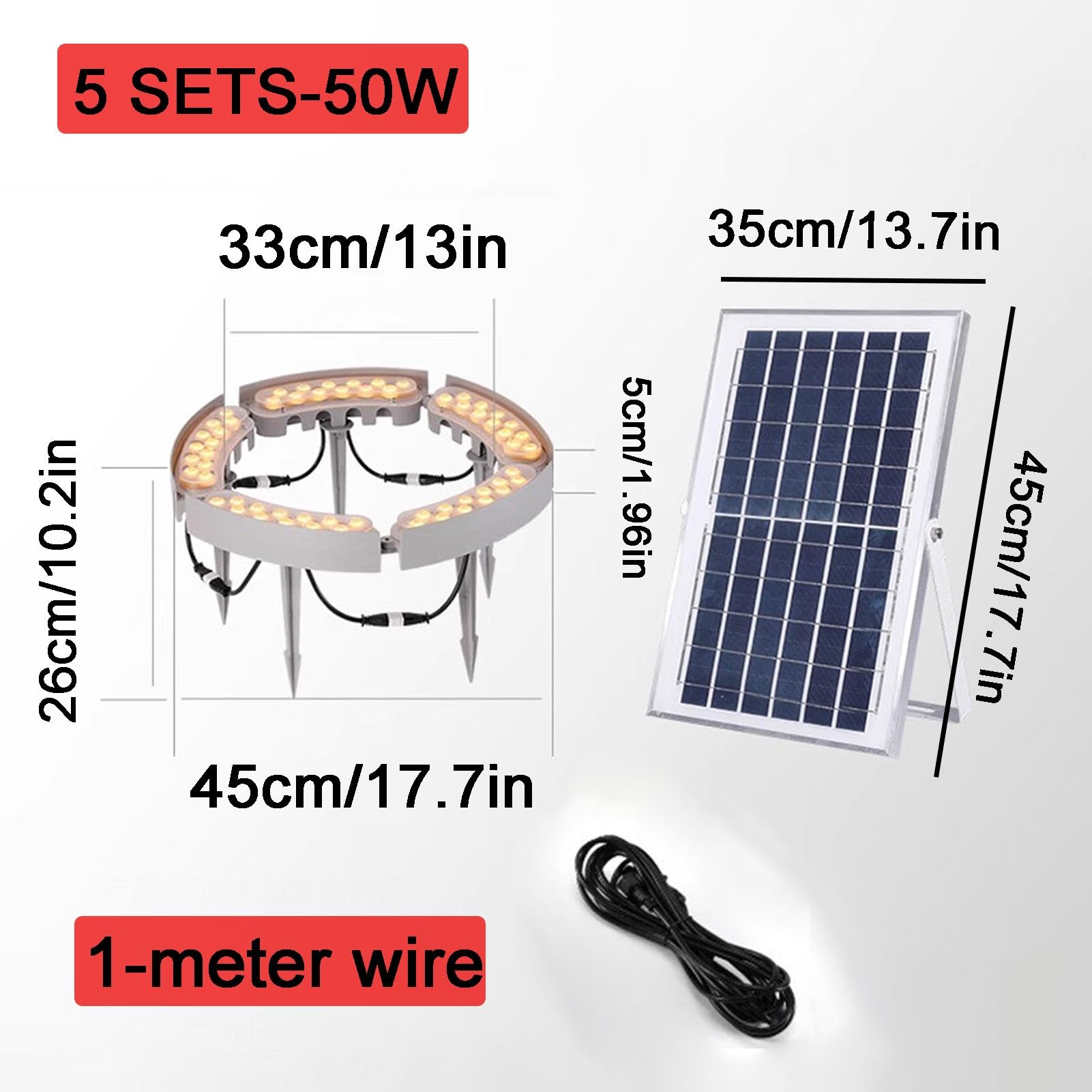 Luce per alberi ad anello per esterni, illuminazione paesaggistica a energia solare, per giardino con alberi(5 SETS)