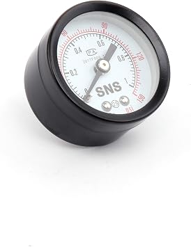 Sns منظم ضغط الهواء خيط الإناث 1/8 Npt 0-150 Psi قابل للتعديل ، قوس ، مع مقياس Ar2000-n01